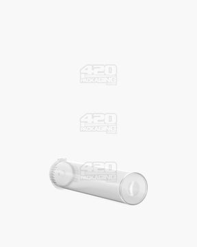 90mm Pollen Gear Child Resistant 1 1/4 Size Pop Top Transparent Clear Plastic Pre-Roll Tubes 1000/Box - 5