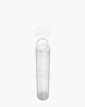 90mm Pollen Gear Child Resistant 1 1/4 Size Pop Top Transparent Clear Plastic Pre-Roll Tubes 1000/Box - 7