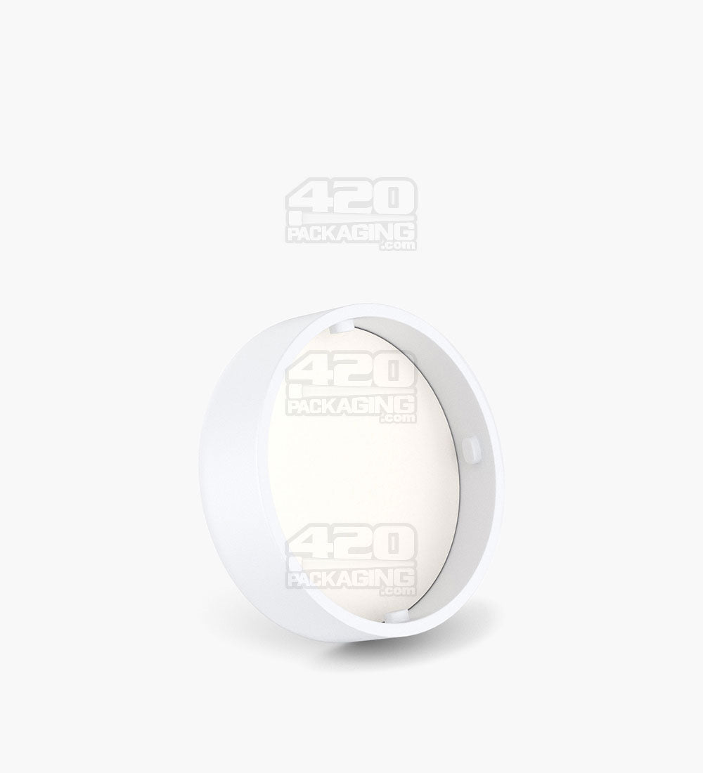 38mm Smooth Palm and Turn Child Resistant Plastic Caps With Foam Liner - Matte White - 400/Box