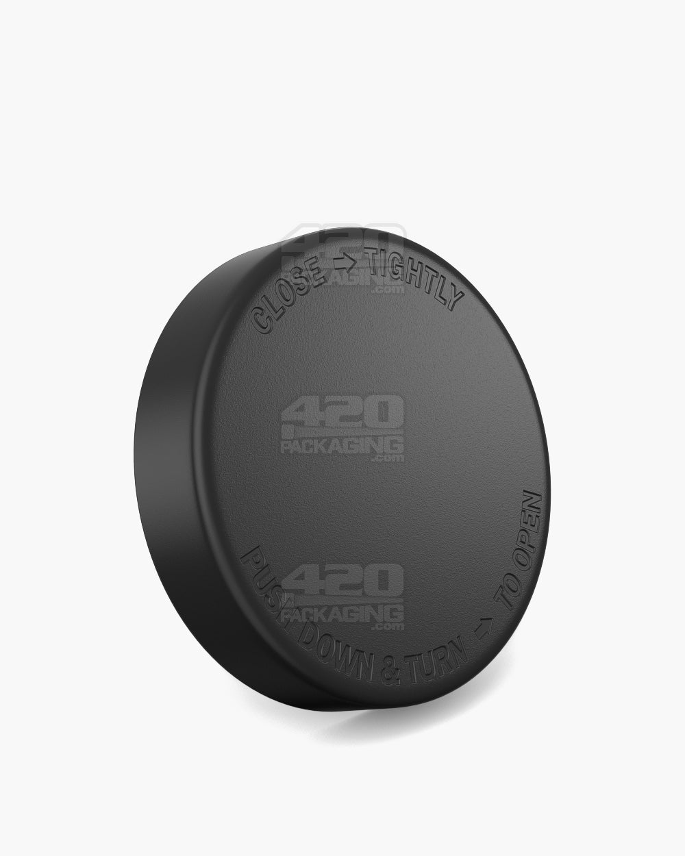 66mm Pollen Gear Kolossus Smooth Push and Turn Child Resistant Plastic Caps With PE Foam Liner - Matte Black - 540/Box