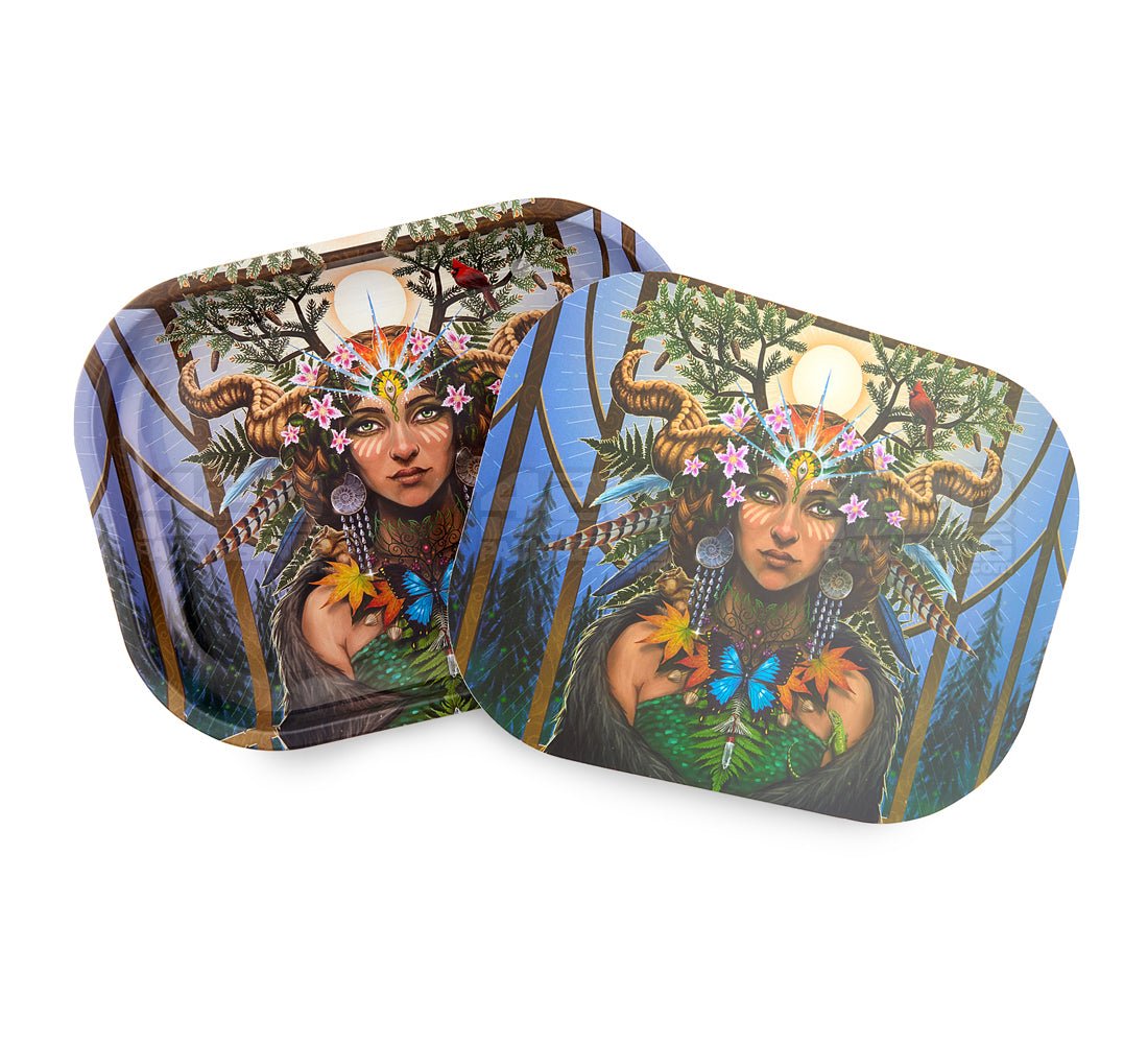 Jungle Queen Mini Rolling Tray w/ Magnetic Cover - 3