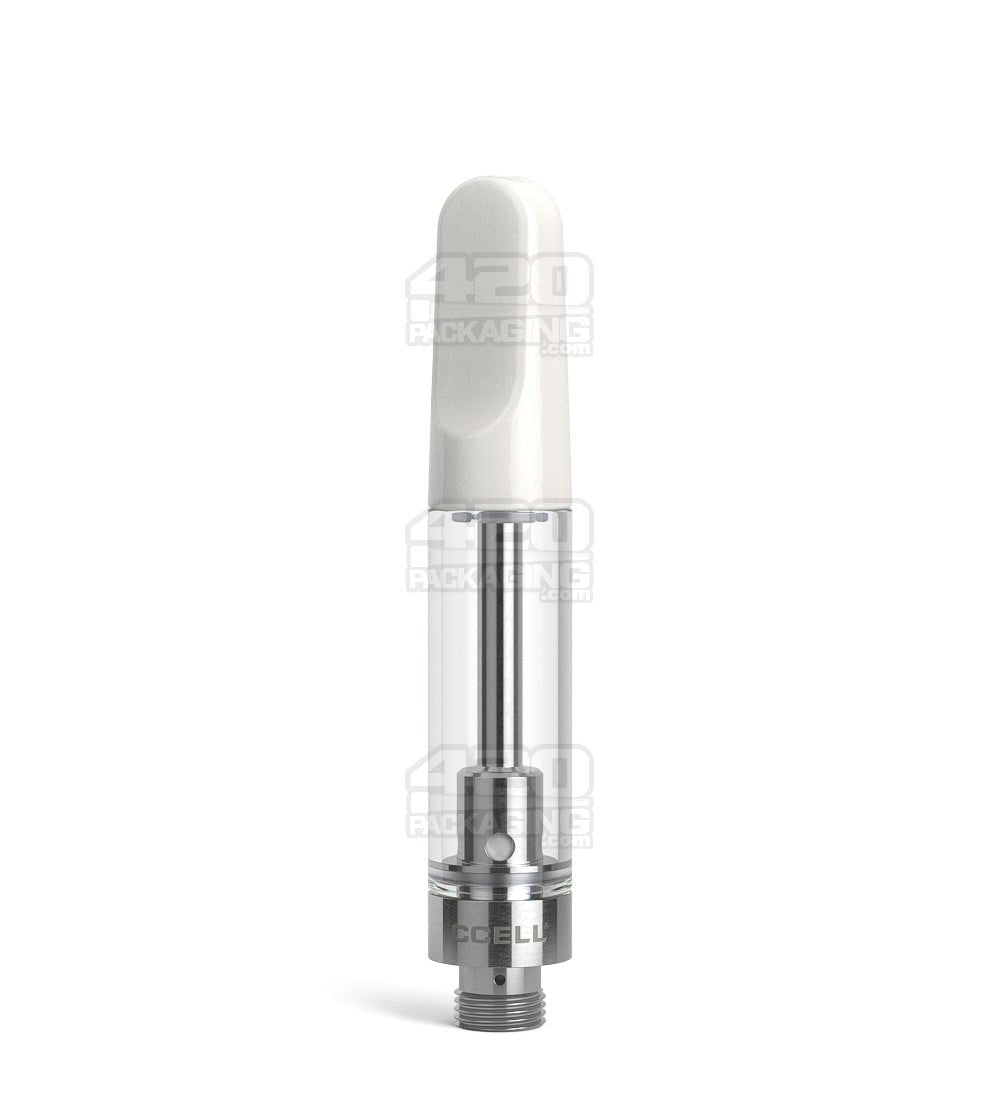 CCELL TH2 - SE Glass Vape Cartridge 1ml w/ Snap Fit White Ceramic Mouthpiece Connection 100/Box - 1