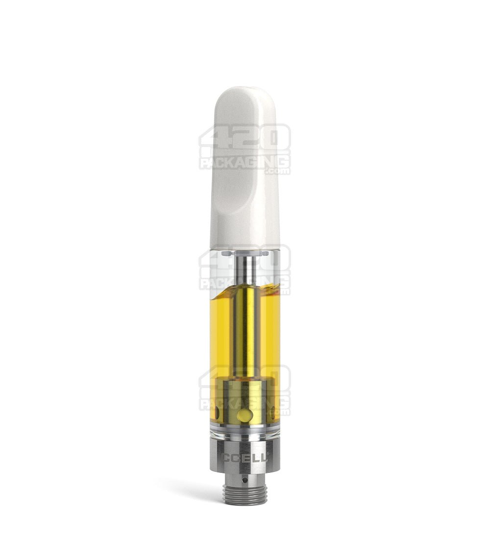 CCELL TH2 - SE Glass Vape Cartridge 1ml w/ Snap Fit White Ceramic Mouthpiece Connection 100/Box - 5