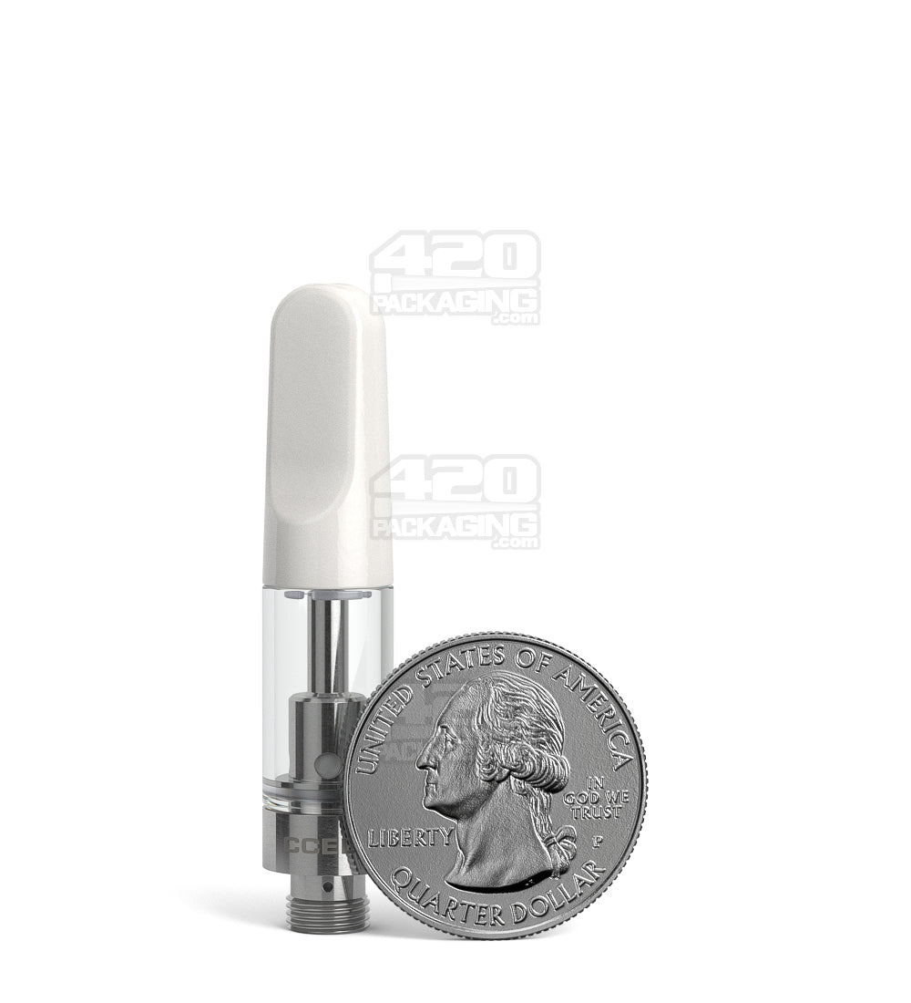 CCELL TH2 - SE Glass Vape Cartridge 0.5ml w/ Snap Fit White Ceramic Mouthpiece Connection 100/Box - 8