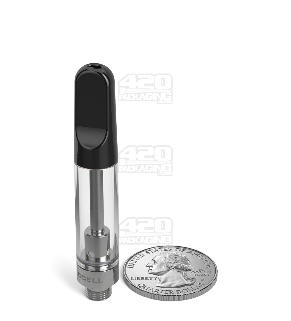 CCELL TH2 - SE Glass Vape Cartridge 1ml w/ Snap Fit Black Ceramic Mouthpiece Connection 100/Box - 9