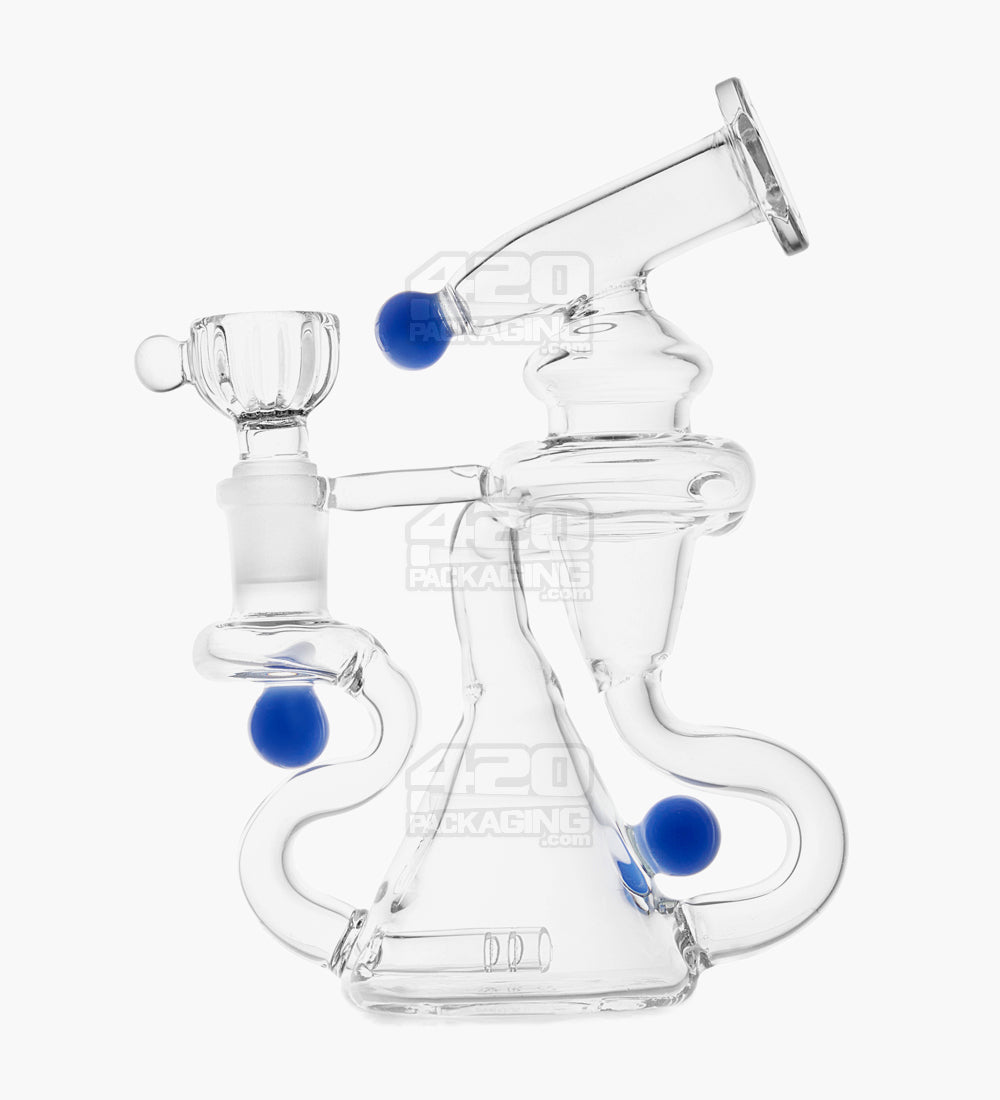 USA Glass | Single Funnel Uptake Recycler Water Pipe | 6in Tall - 14mm Bowl - Assorted - 1