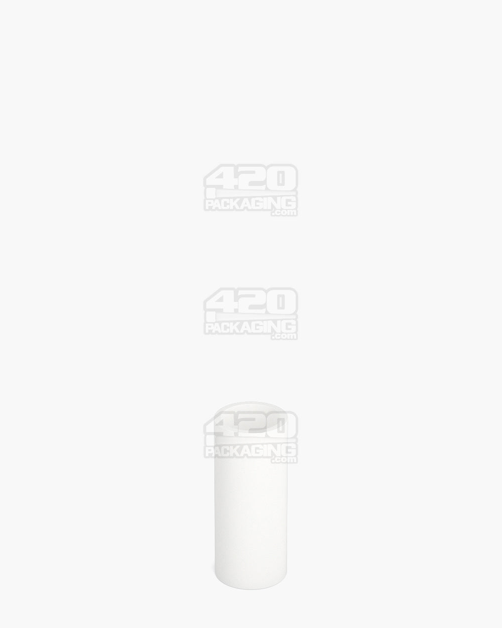15mm Pollen Gear Slim Child Resistant Push Down & Turn Tall Flat Plastic Caps - Matte White - 500/Box - 2