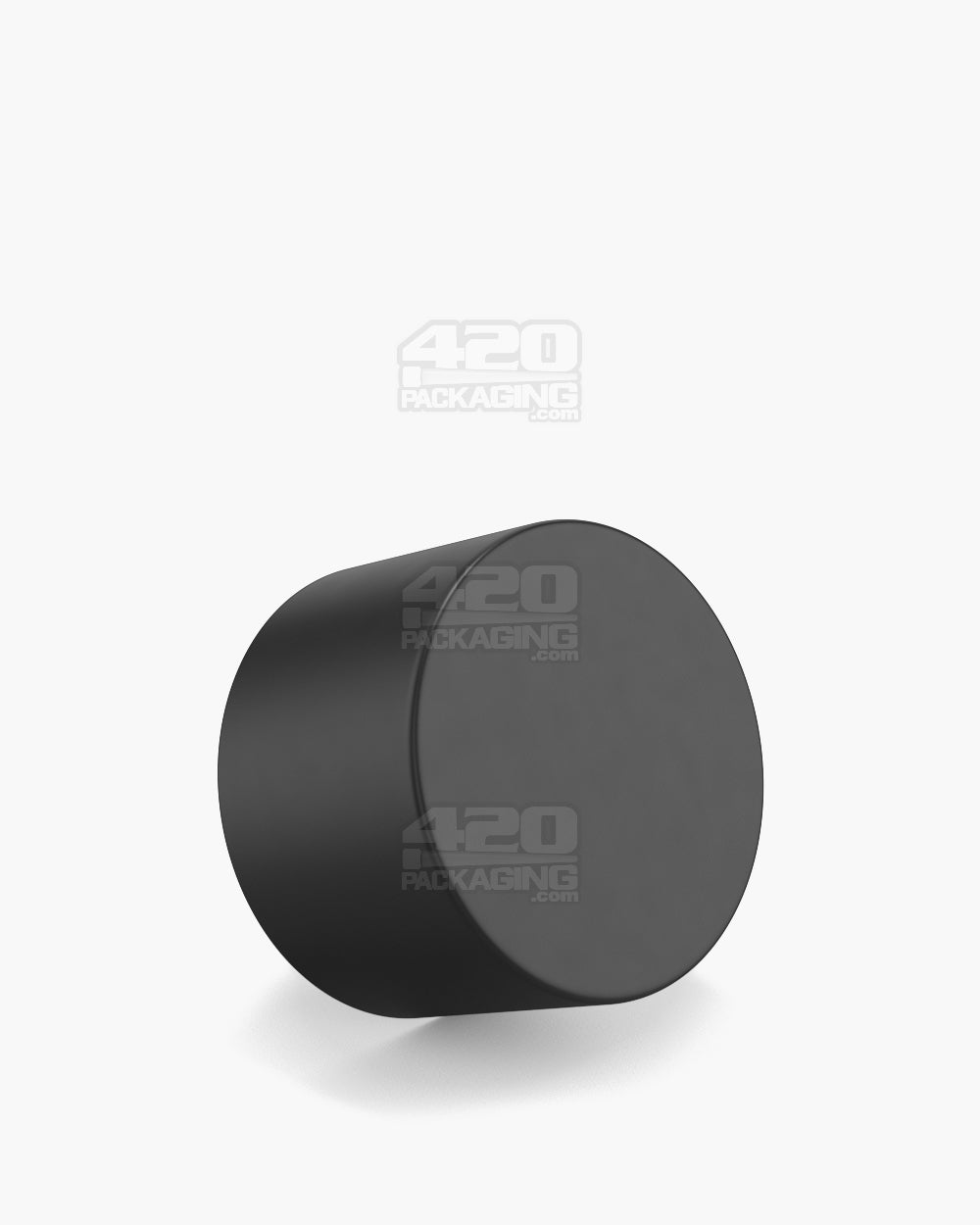 52mm Pollen Gear HiLine Smooth Push and Turn Child Resistant Plastic Flat Caps - Matte Black - 72/Box