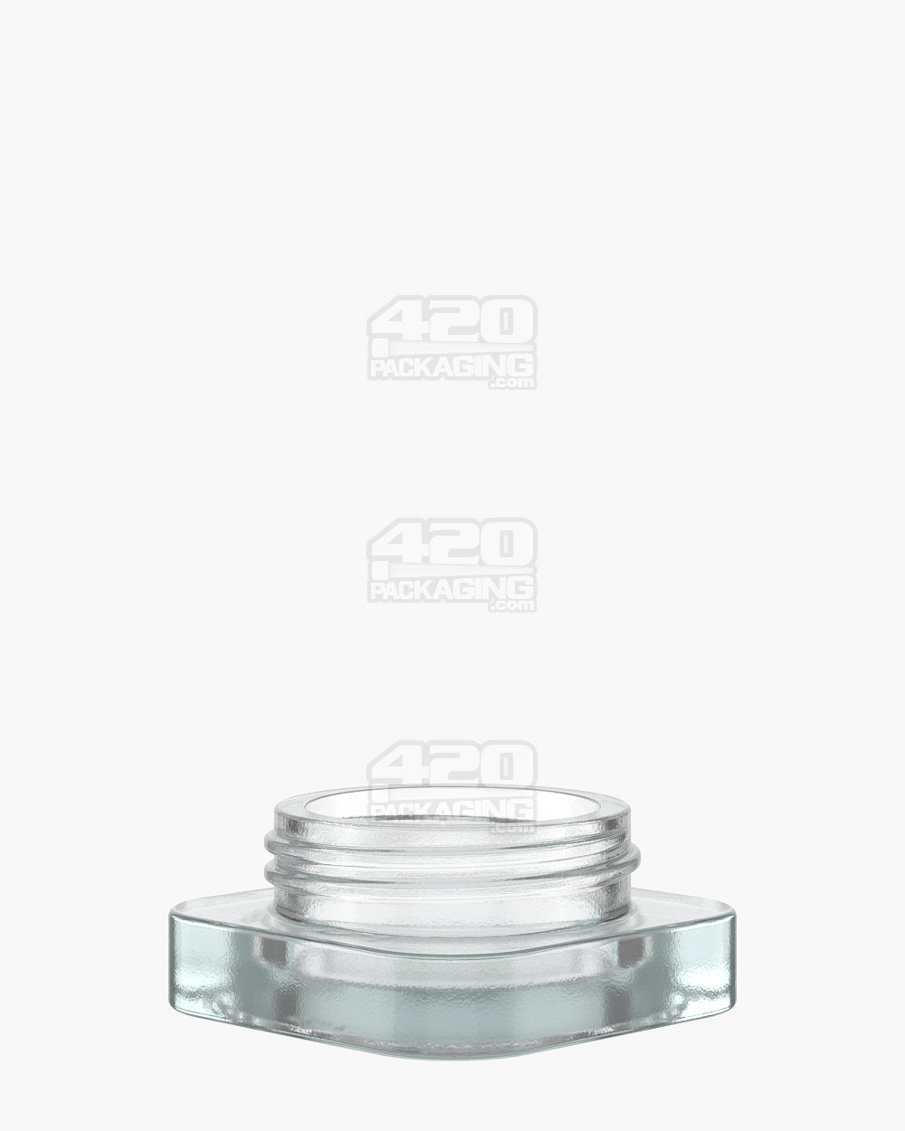38mm Pollen Gear SoftSquare Clear 5ml Glass Concentrate Jar 360/Box - 1