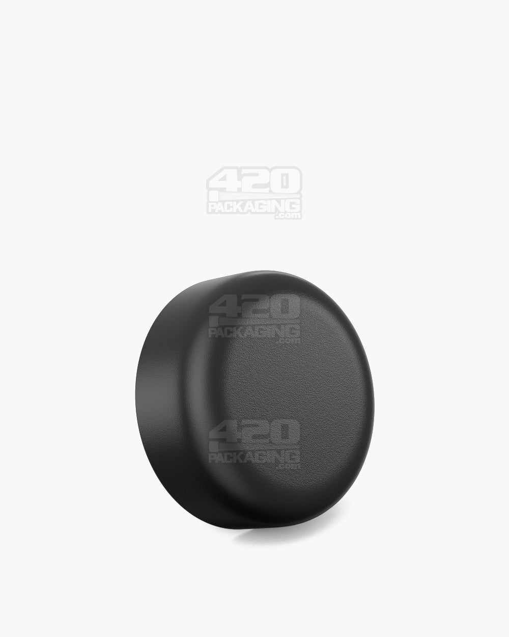 38mm Pollen Gear LoPro Push and Turn Child Resistant Plastic Round Caps w/ Foam Liner - Matte Black - 160/Box