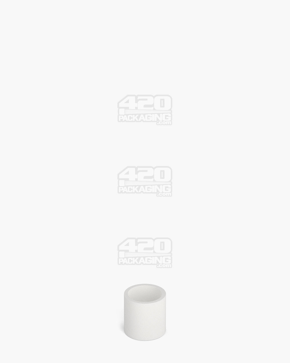 8mm Pollen Gear Slim Child Resistant Push Down & Turn Short Flat Plastic Caps - Matte White - 5000/Box - 2