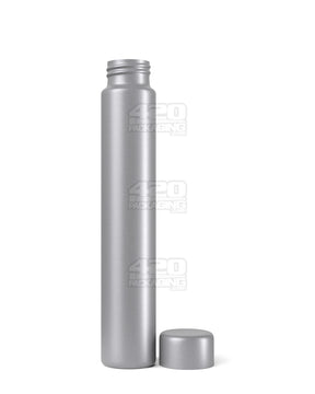 116mm Silver Opaque Child Resistant Push Down and Turn Screw On Metal Pre-Roll Tubes w/ Cap 100/Box