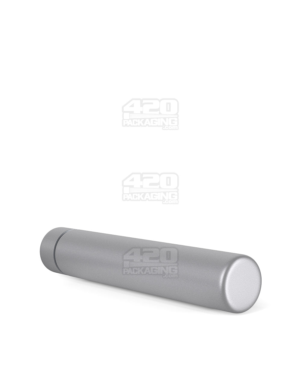 116mm Silver Opaque Child Resistant Push Down and Turn Screw On Metal Pre-Roll Tubes w/ Cap 100/Box