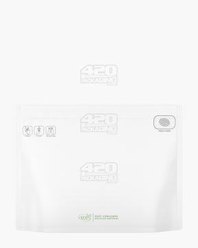 Matte-White 12" x 9" PCR Mylar Pinch N Slide 3.0 Child Resistant & Tamper Evident Exit Bags (56 grams) 250/Box