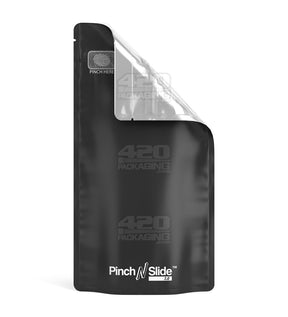 Matte - Black 5" x 8.8" Mylar Pinch N Slide 3.0 Child Resistant & Tamper Evident Vista PCR Bags (14 grams) 250/Box - 4