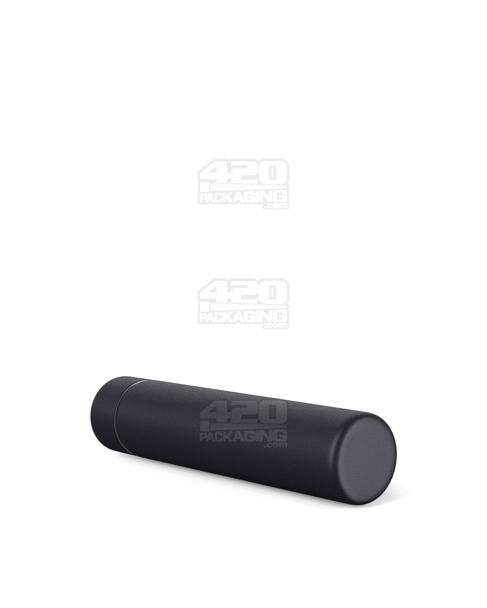 95mm Black Opaque Child Resistant Push Down and Turn Screw On Metal Pre-Roll Tubes w/ Cap 100/Box