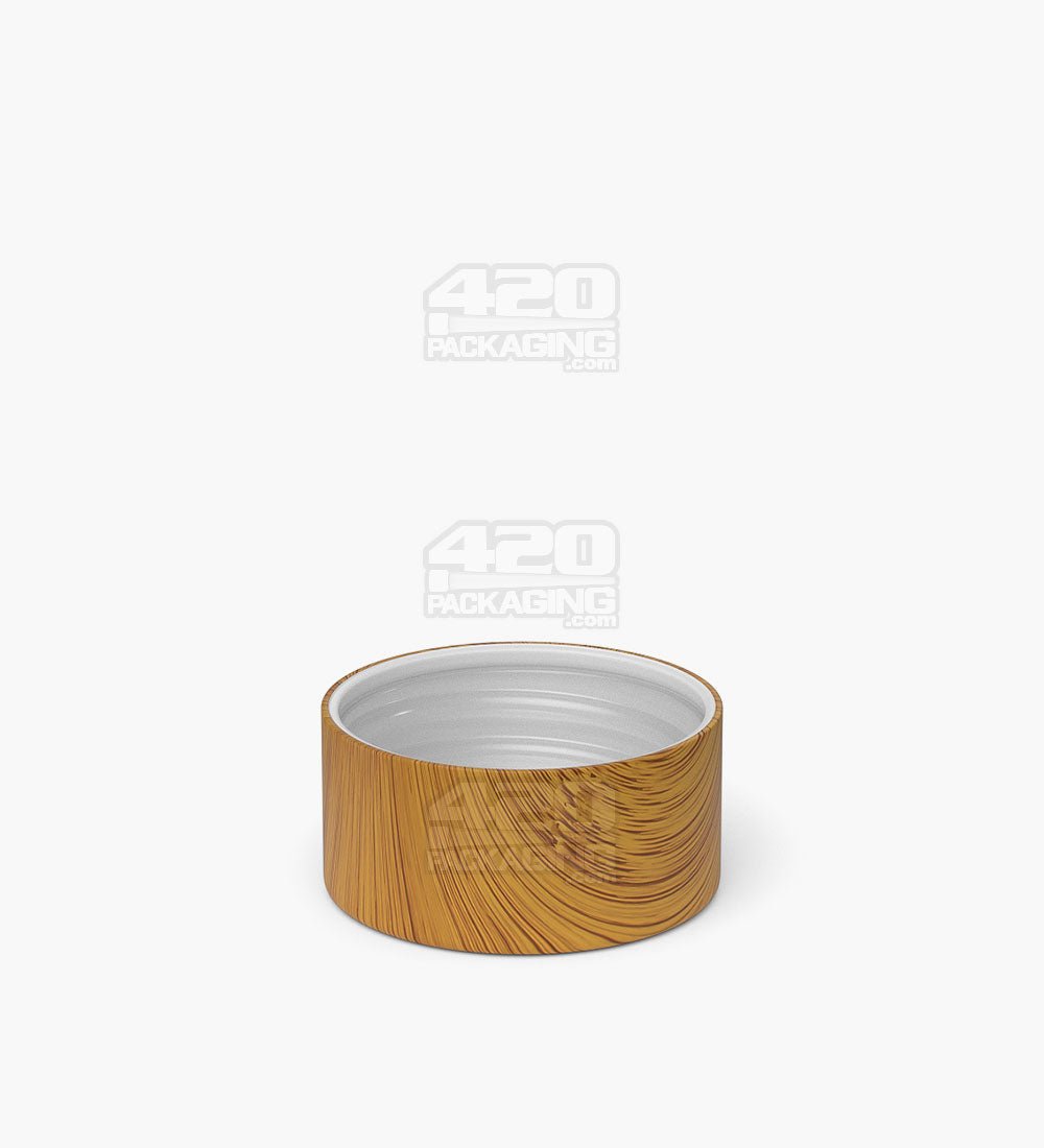 28mm Smooth Push and Turn Child Resistant Plastic Caps With Foam Liner - Bamboo Wood - 504/Box - 4