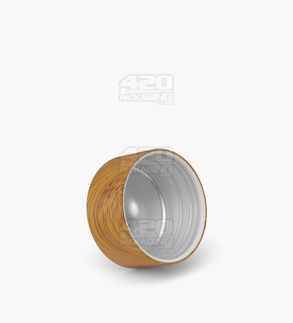 28mm Smooth Push and Turn Child Resistant Plastic Caps With Foam Liner - Bamboo Wood - 504/Box - 2