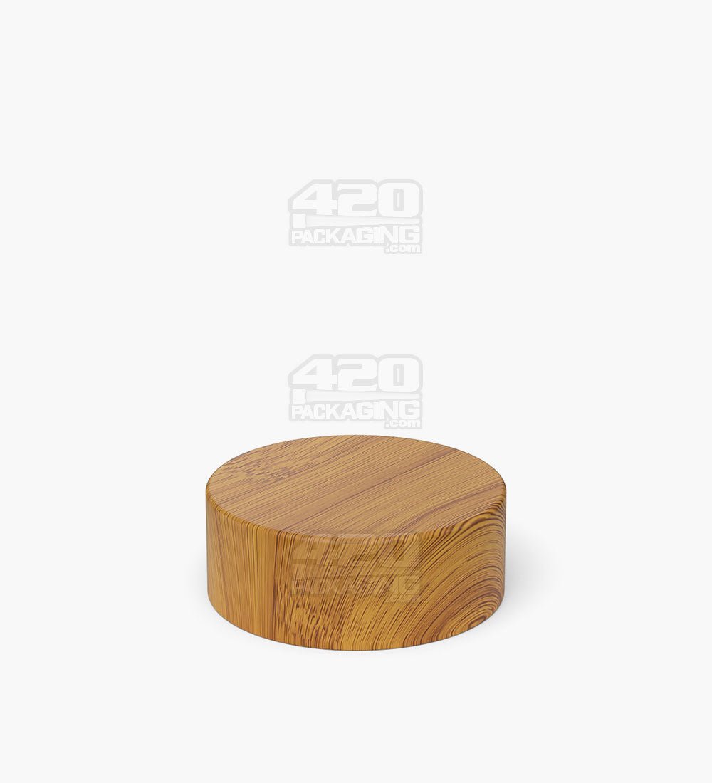 38mm Smooth Push and Turn Child Resistant Plastic Caps With Foam Liner - Bamboo Wood - 320/Box - 3
