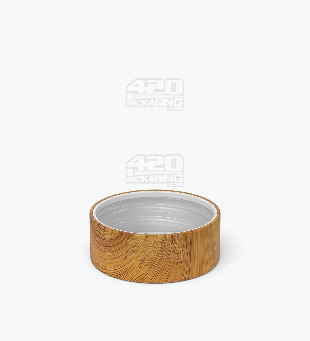 38mm Smooth Push and Turn Child Resistant Plastic Caps With Foam Liner - Bamboo Wood - 320/Box - 4