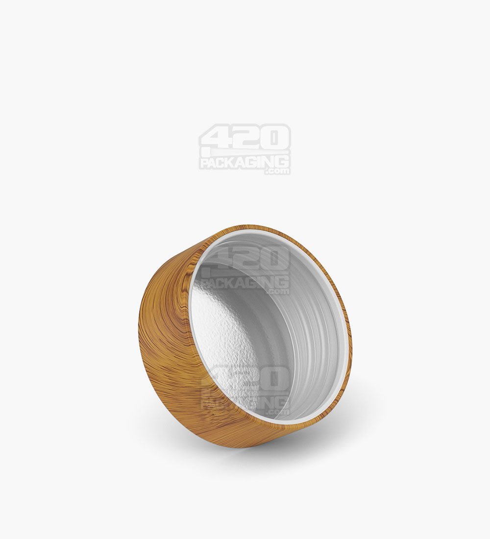38mm Smooth Push and Turn Child Resistant Plastic Caps With Foam Liner - Bamboo Wood - 320/Box - 2