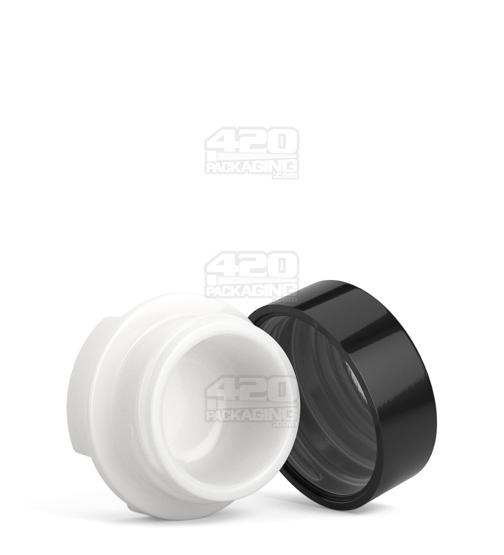 28mm Grow Pack Supply Child Resistant White 9ml Glass Concentrate Jar w/ Glossy Black Cap 320/Box - 1