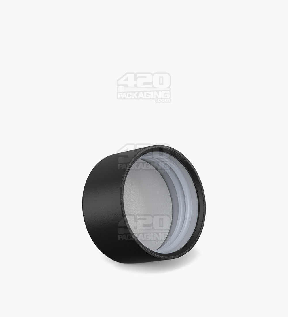 35mm Smooth Push and Turn Flat Plastic CR Caps For Wide Body Glass Tubes - Matte Black - 200/Box