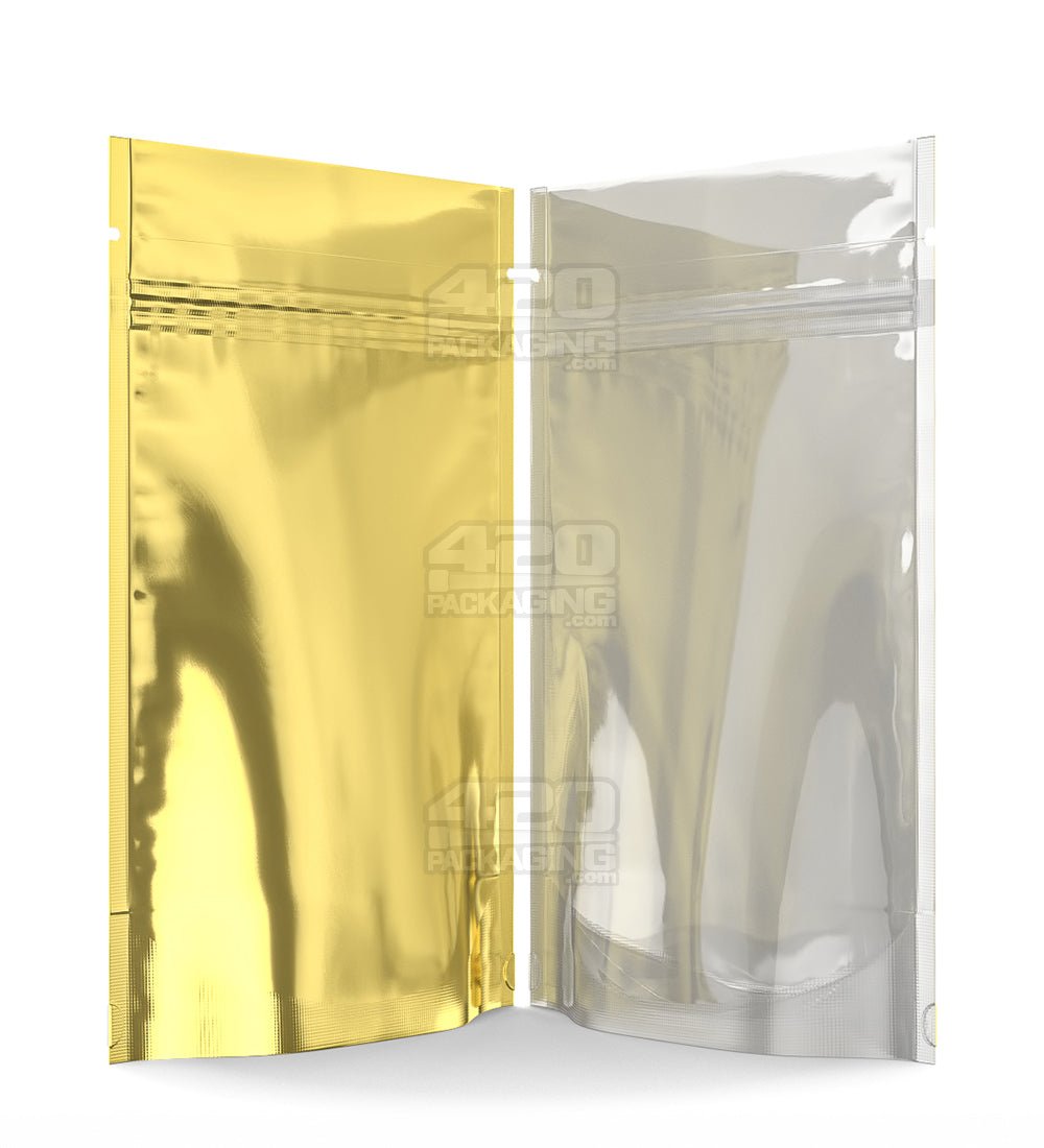 Glossy Gold 5 x 8.1 Inch Vista Mylar Bags 1000/Box - 3