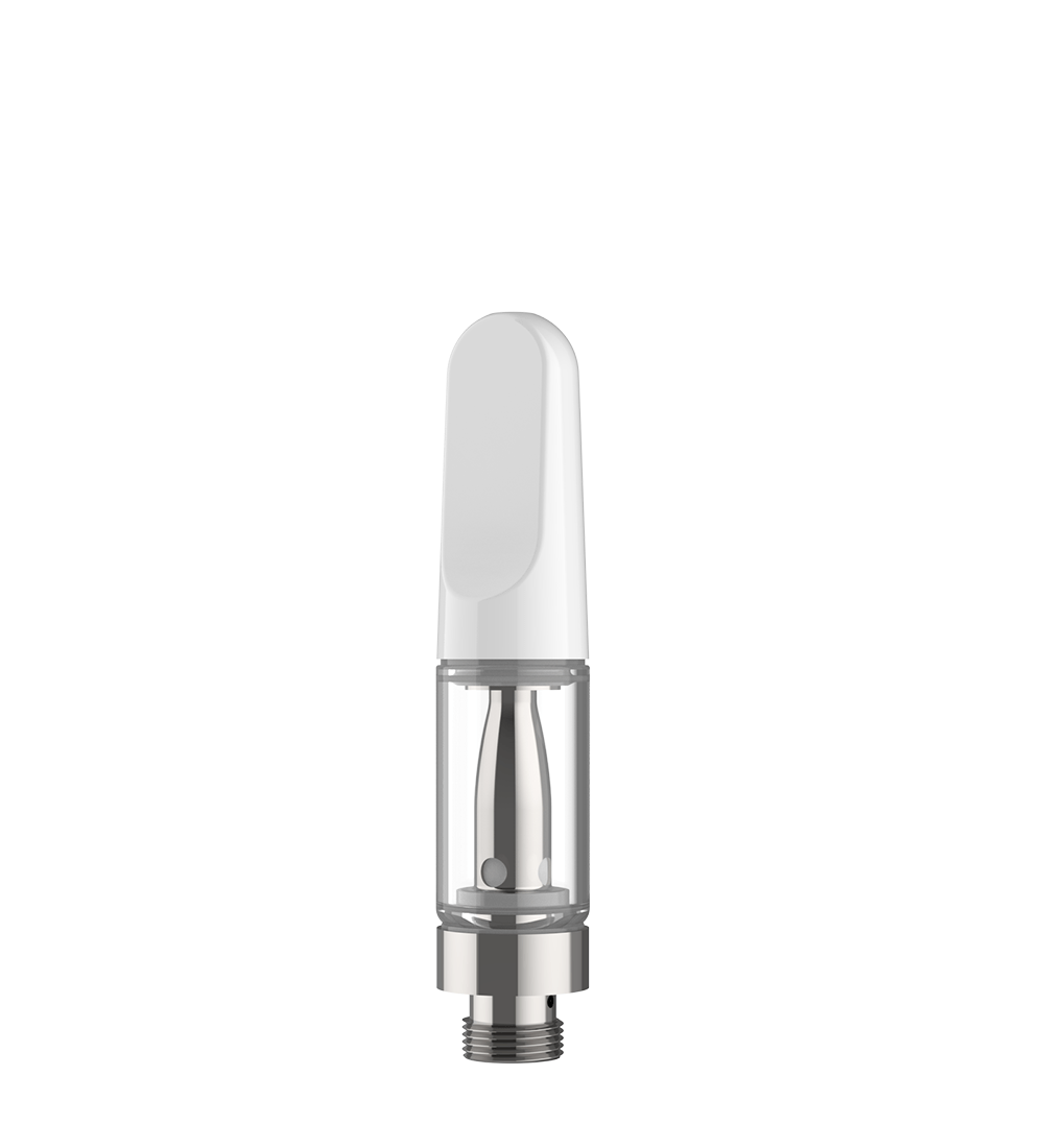 CCELL TH2 - EVO Glass Vape Cartridge 0.5ml w/ Snap Fit White Plastic Mouthpiece Connection 100/Box - 2