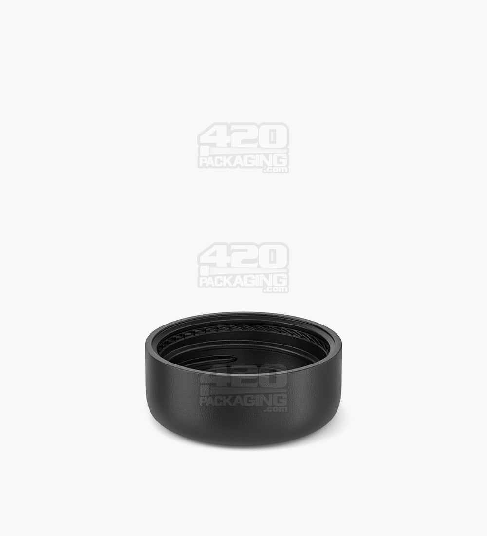 36mm Pollen Gear HiLine Push and Turn Child Resistant Plastic Round Caps w/ Foil Liner - Matte Black - 308/Box