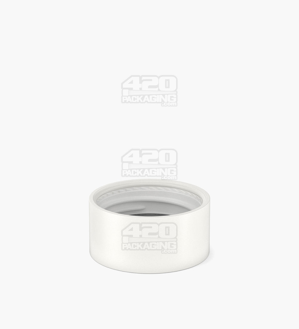 36mm Pollen Gear HiLine Push and Turn Child Resistant Plastic Scooped Caps With Triple Layer Foil Liner - Matte White - 308/Box