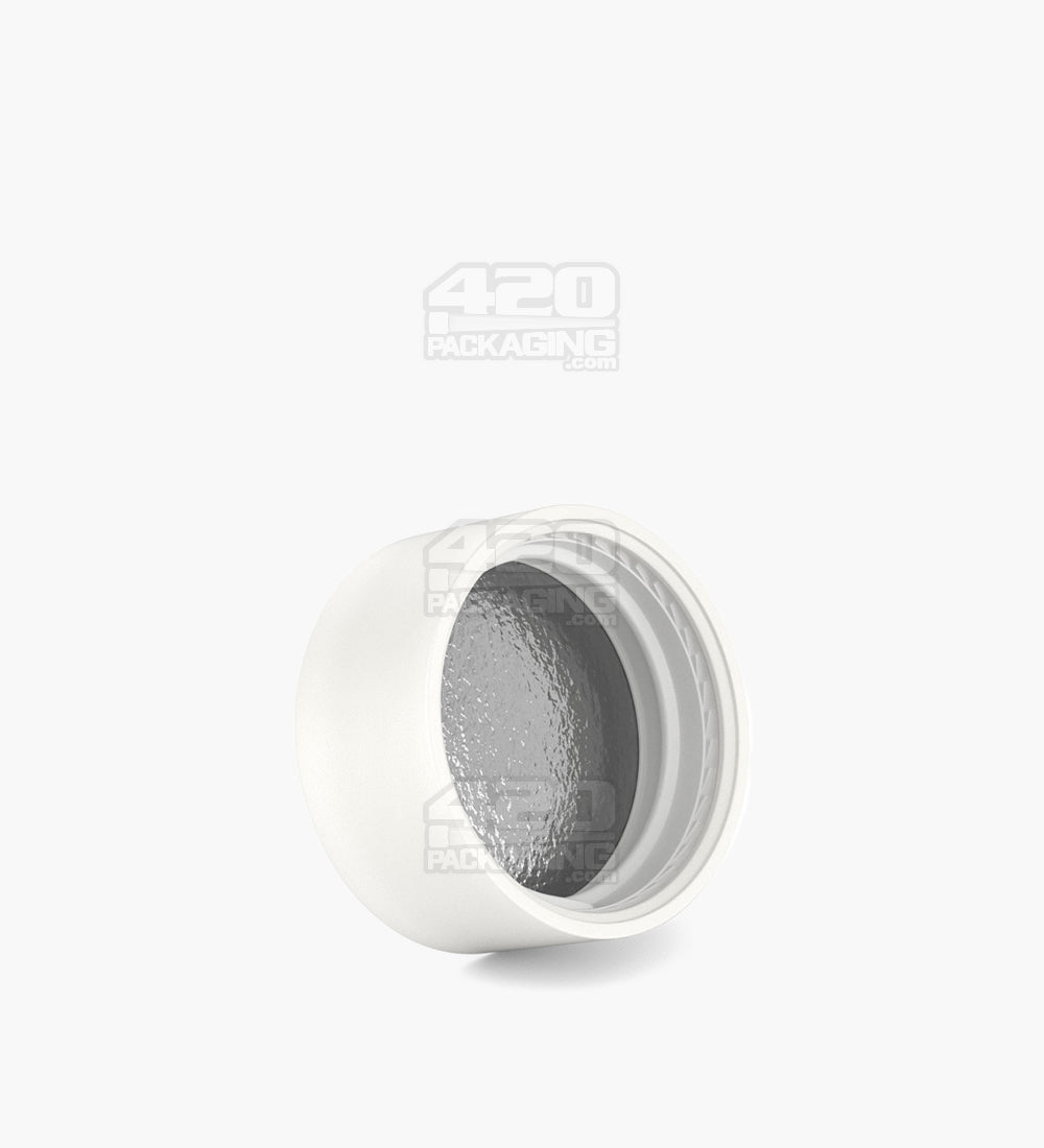 36mm Pollen Gear HiLine Push and Turn Child Resistant Plastic Scooped Caps With Triple Layer Foil Liner - Matte White - 308/Box
