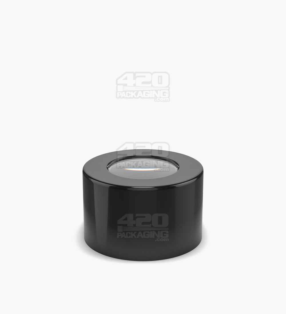 53mm Pollen Gear Smooth Push Down & Turn Glossy Black Magnifying Caps 72/Box - 1