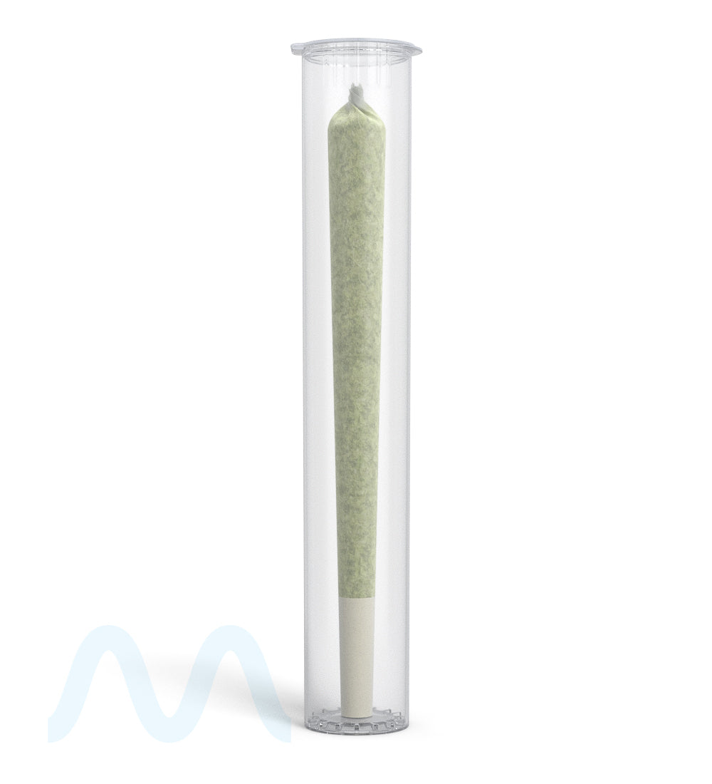 Child Resistant | King Size Pop Top Transparent Plastic USA Pre-Roll Tubes (Open) | 116mm - Clear - 1000 Count