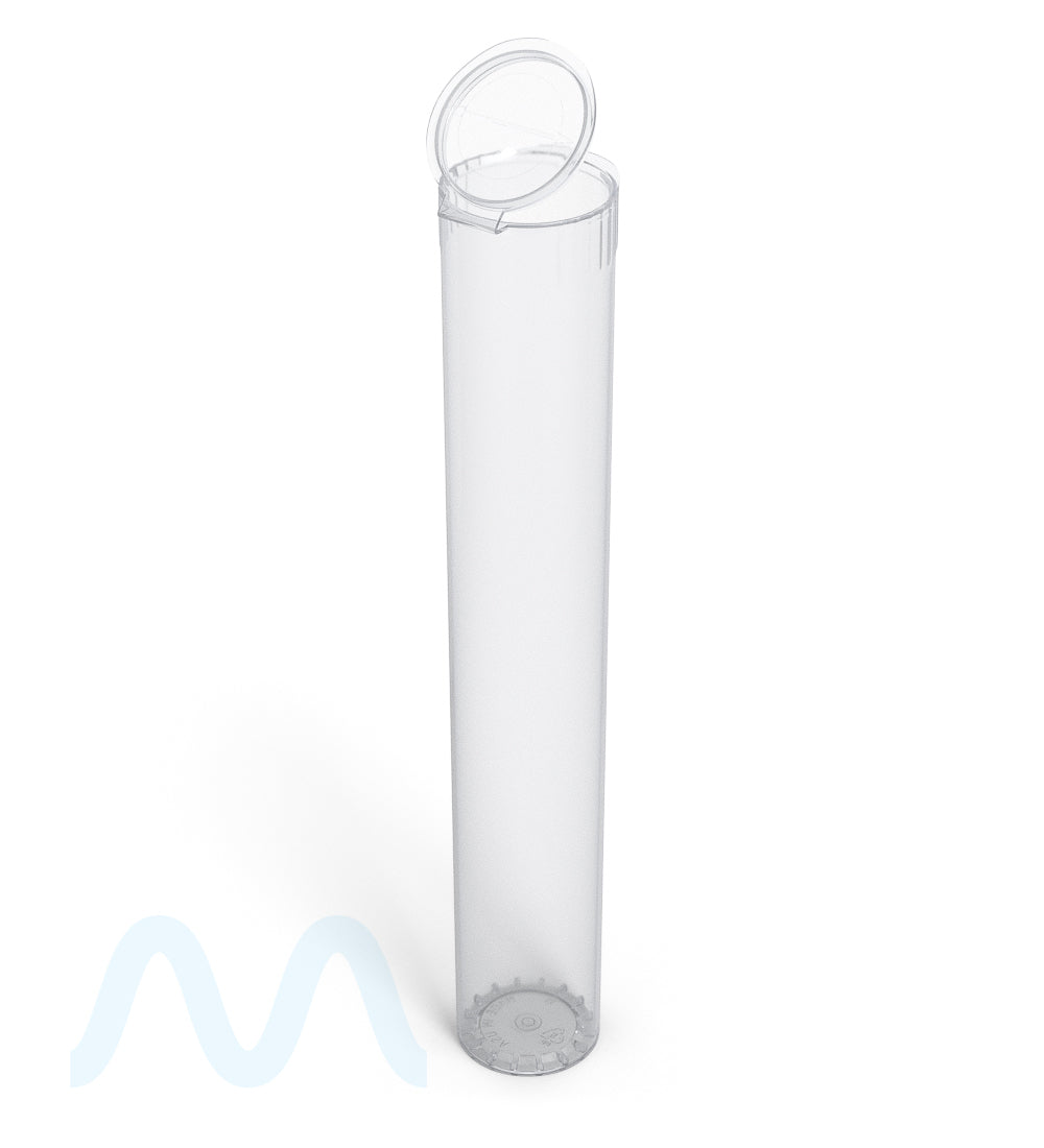 Child Resistant | King Size Pop Top Transparent Plastic USA Pre-Roll Tubes (Open) | 116mm - Clear - 1000 Count