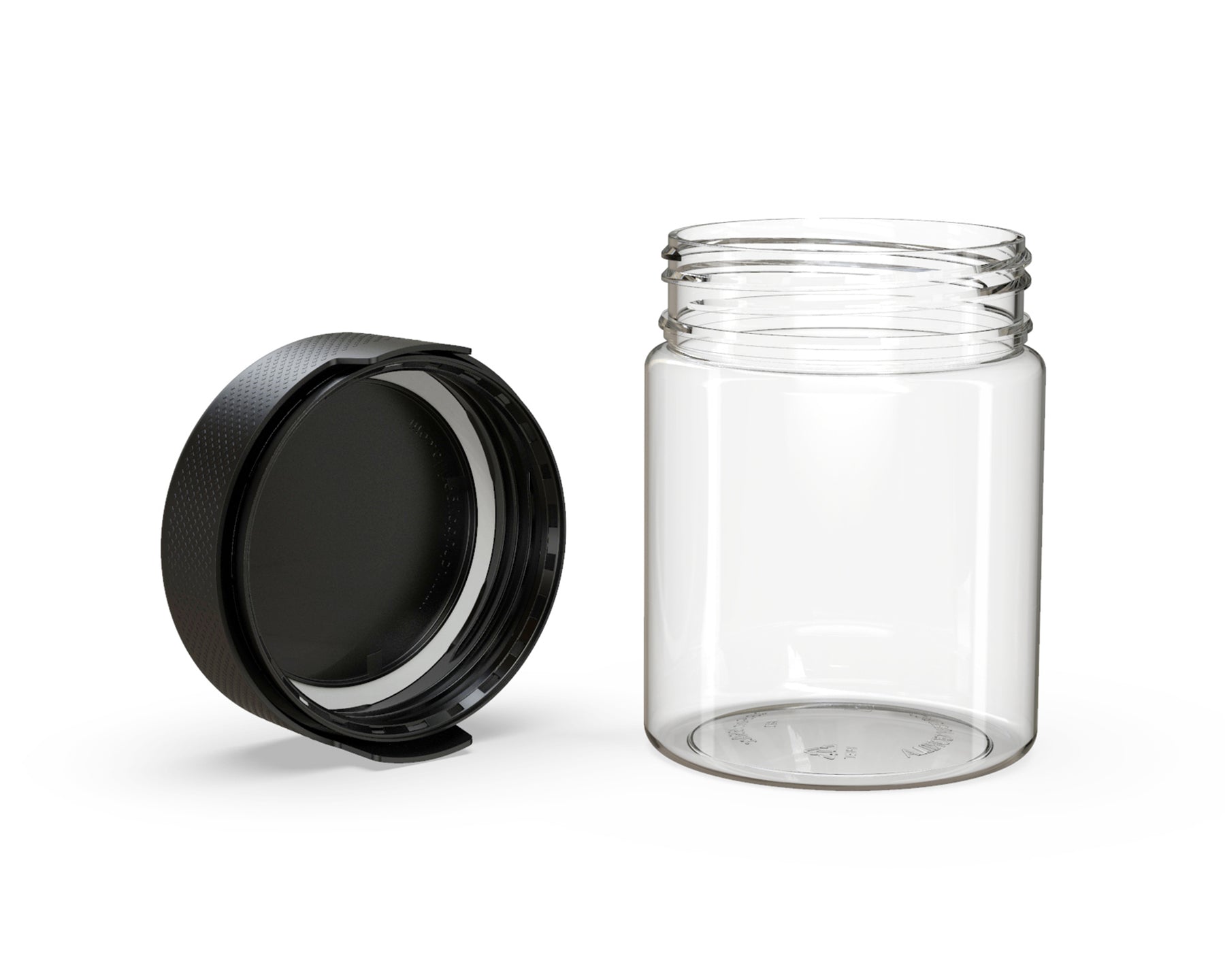 18.5oz Chubby Gorilla Clear Child Resistant Plastic Aviator XL Container w/ Black Cap 60/Box