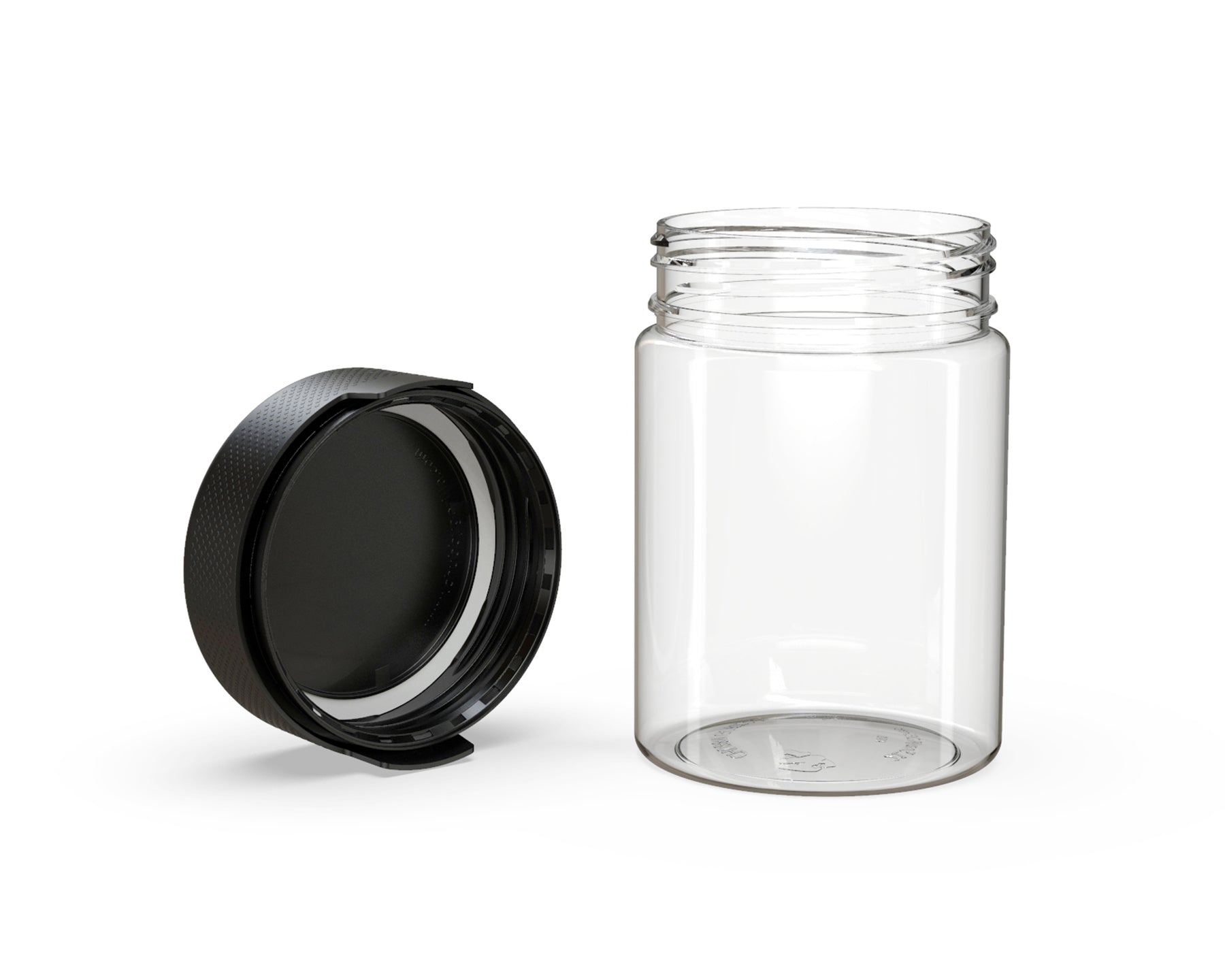 21.5oz Chubby Gorilla Clear Child Resistant Plastic Aviator XL Container w/ Black Cap 40/Box