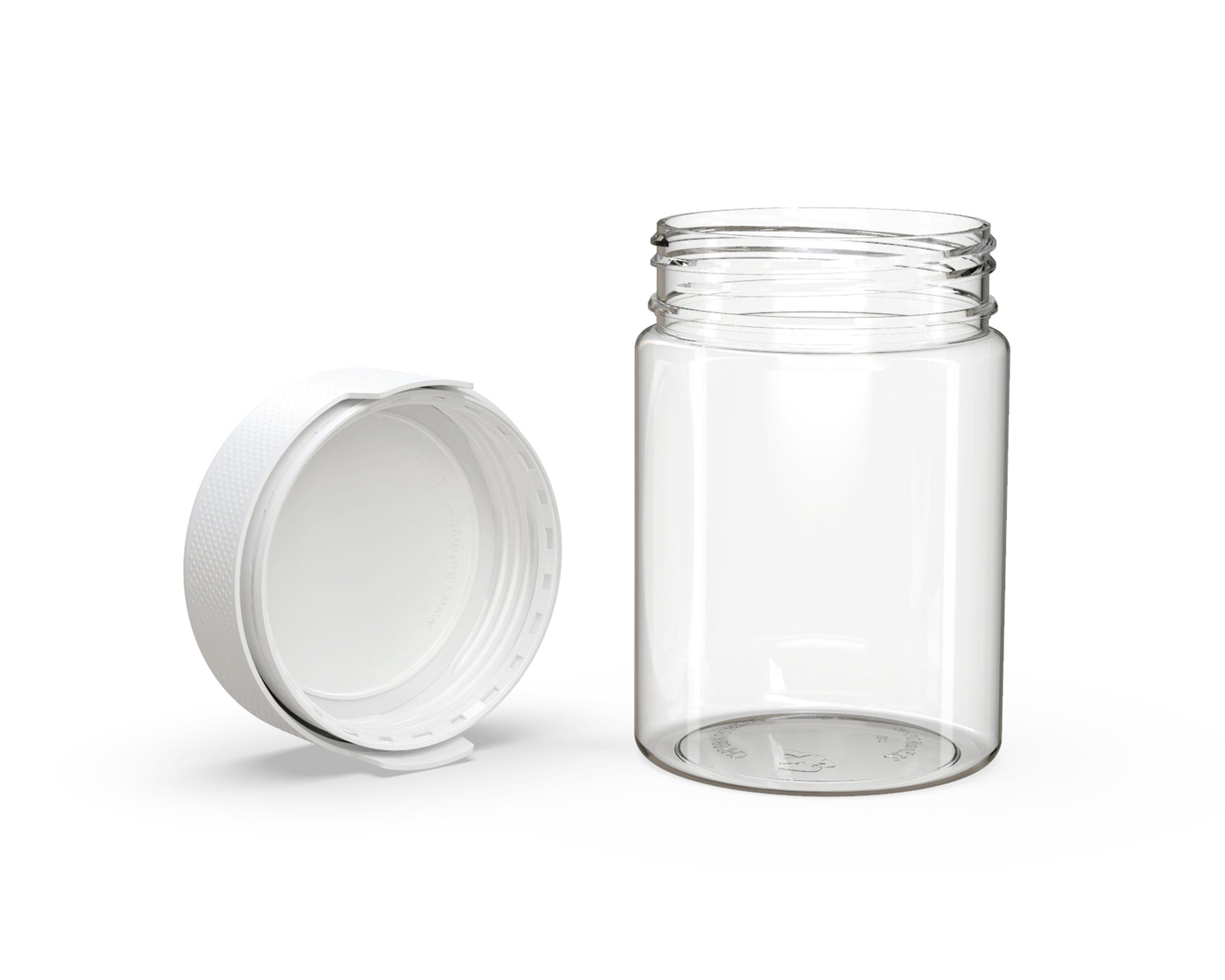 21.5oz Chubby Gorilla Clear Child Resistant Plastic Aviator XL Container w/ White Cap 40/Box