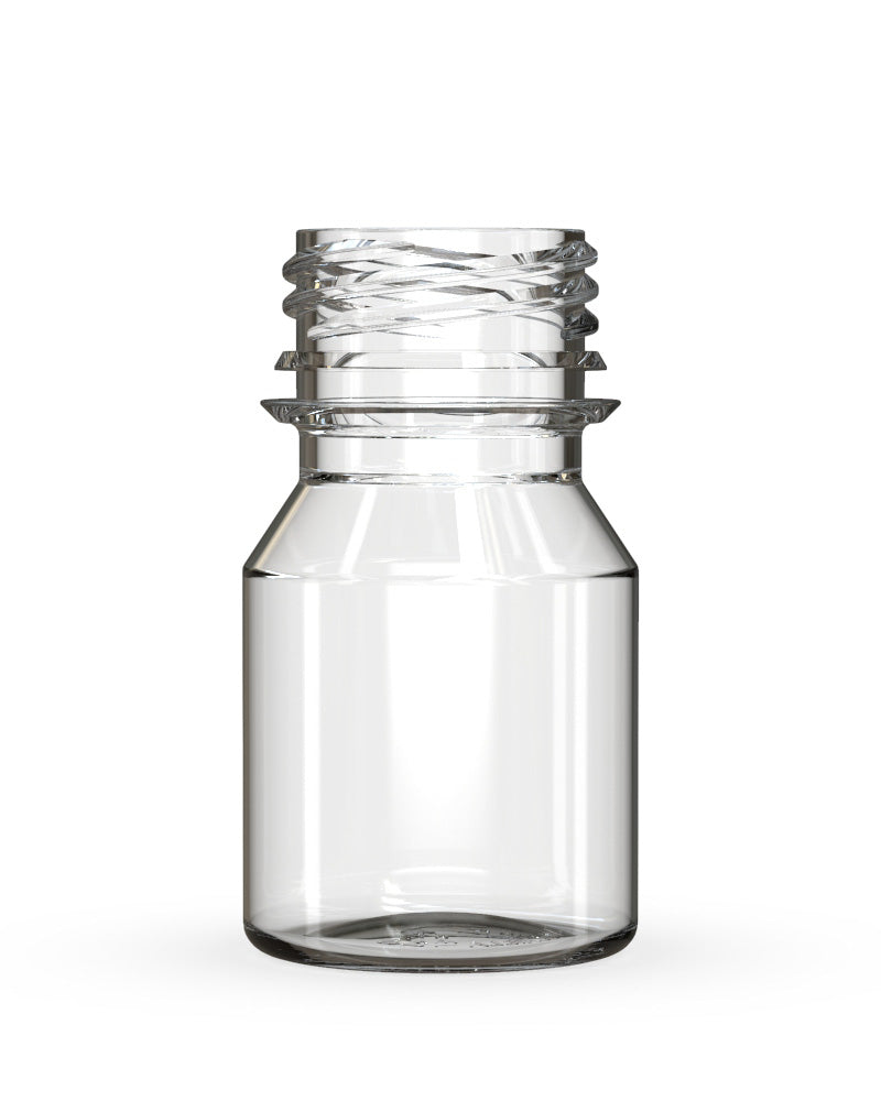 CHUBBY GORILLA | Child Resistant Stubby Aviator Shot Bottles Clear | 30mL - w/ Black Lid - 800 Count