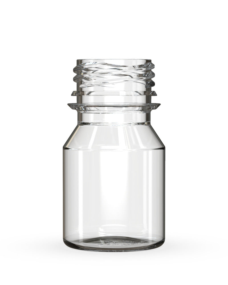 CHUBBY GORILLA | Child Resistant Stubby Aviator Shot Bottles Clear | 30mL - w/ White Lid - 800 Count