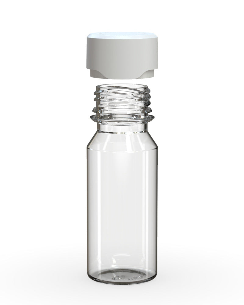 CHUBBY GORILLA | Child Resistant Aviator Shot Bottles Clear | 60mL - w/ White Lid - 500 Count