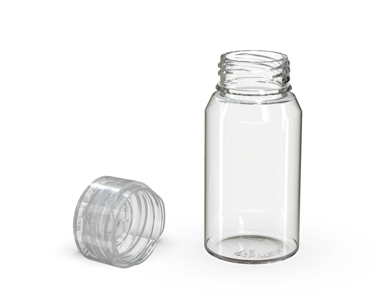 CHUBBY GORILLA | Child Resistant Mini Aviator Shot Bottles Clear | 60mL - w/ Clear Lid - 500 Count