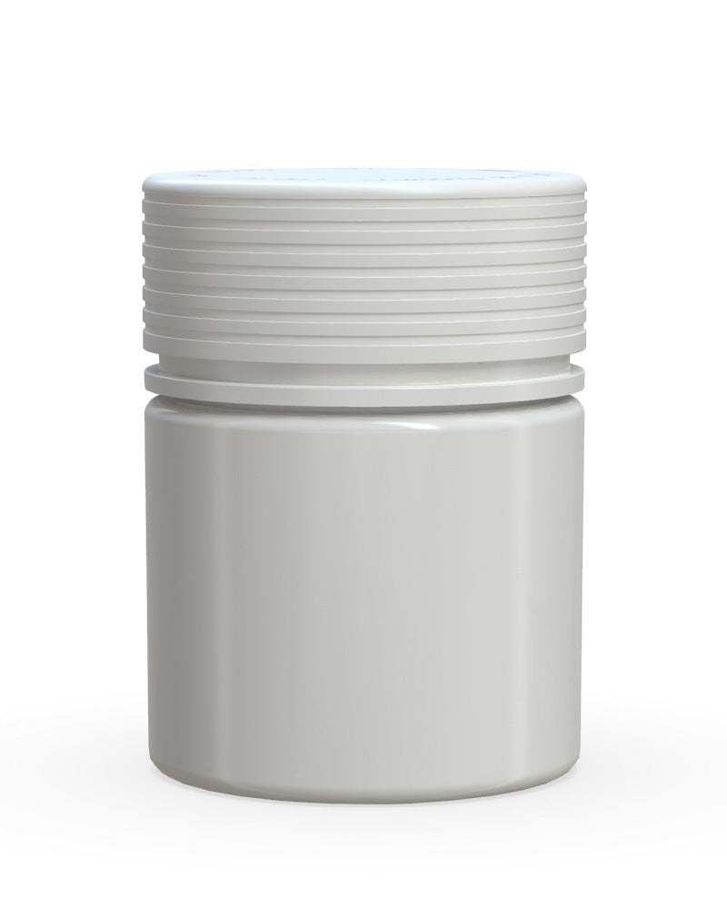 CHUBBY GORILLA | Child Resistant White Plastic Thick Wall Spiral Jar w/ White Cap | 55mm - 2oz - 150 Count