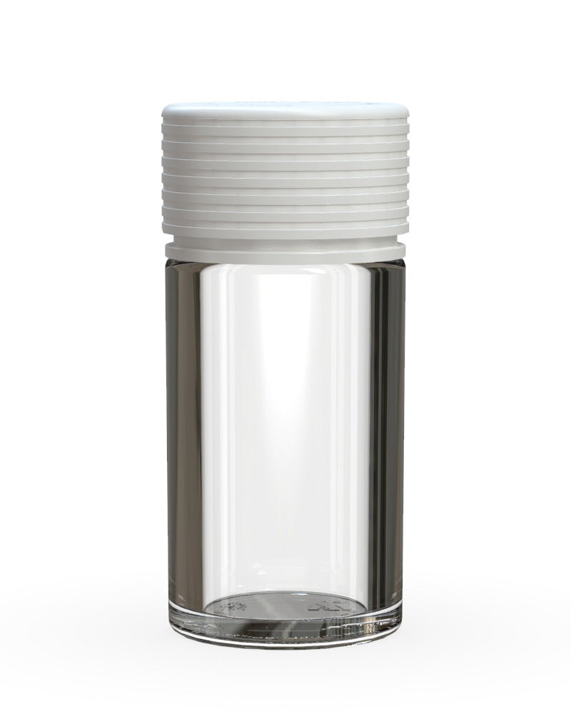CHUBBY GORILLA | Child Resistant Clear Plastic Mini Spiral Jar w/ White Cap | 55mm - 1oz - 200 Count
