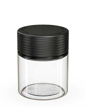 3oz Chubby Gorilla Clear Child Resistant Plastic Spiral Jar w/ Black Cap 400/Box