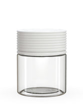 3oz Chubby Gorilla Clear Child Resistant Plastic Spiral Jar w/ White Cap 400/Box