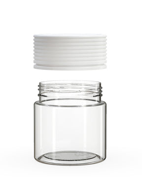 3oz Chubby Gorilla Clear Child Resistant Plastic Spiral Jar w/ White Cap 400/Box