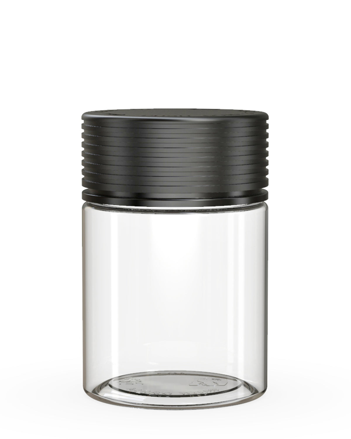 4oz Chubby Gorilla Clear Child Resistant Plastic Spiral Jar w/ Black Cap 400/Box