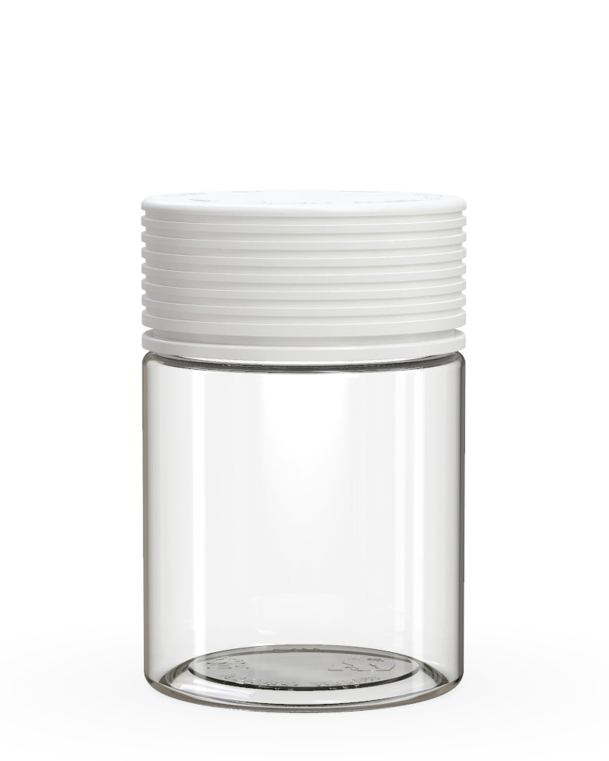 4oz Chubby Gorilla Clear Child Resistant Plastic Spiral Jar w/ White Cap 400/Box