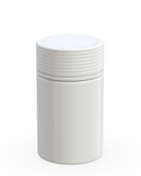 5oz Chubby Gorilla White Child Resistant Opaque Plastic Spiral Jar w/ White Cap 300/Box